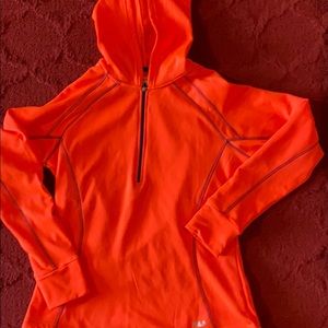Bright orange FilA hoodie